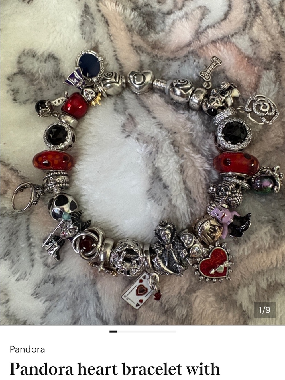 Pandora bracelet with Disney villian charms